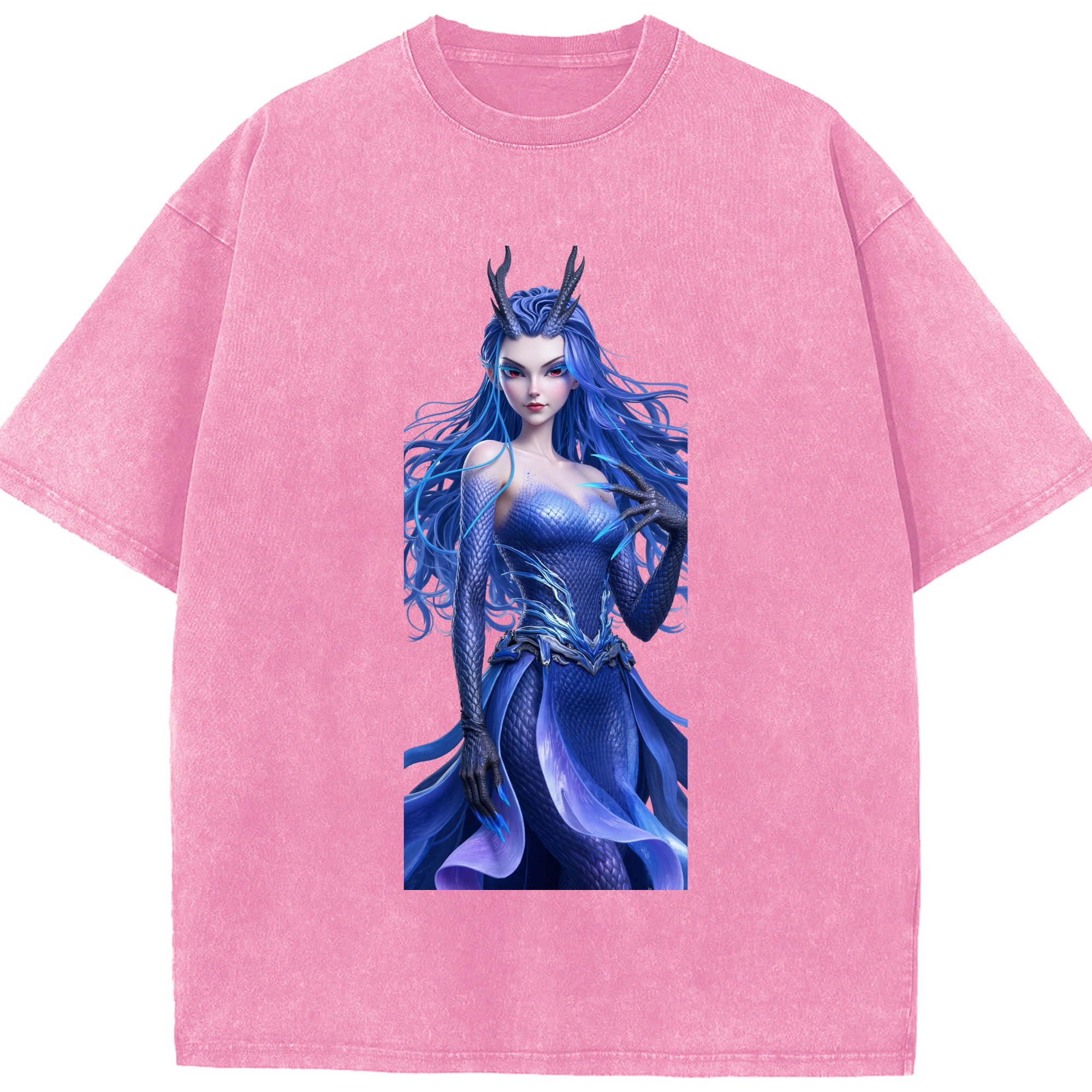 （画像用） Ne Zha 2 ナタ 魔童の大暴れ 綿100% ヴィンテージ風 半袖Tシャツ（フロントプリント）